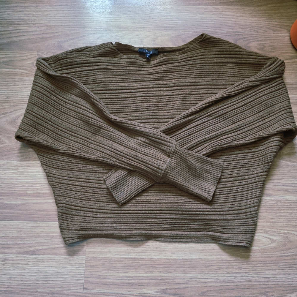 Iris Olive Ribbed Knit Top